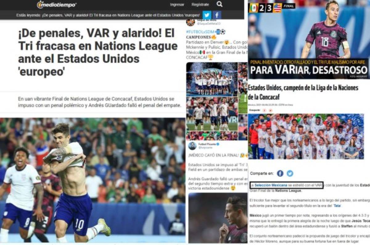 'El VAR y el árbitro mataron a México': Lo que dice la prensa sobre la derrota del Tri contra USA en la Liga de Naciones