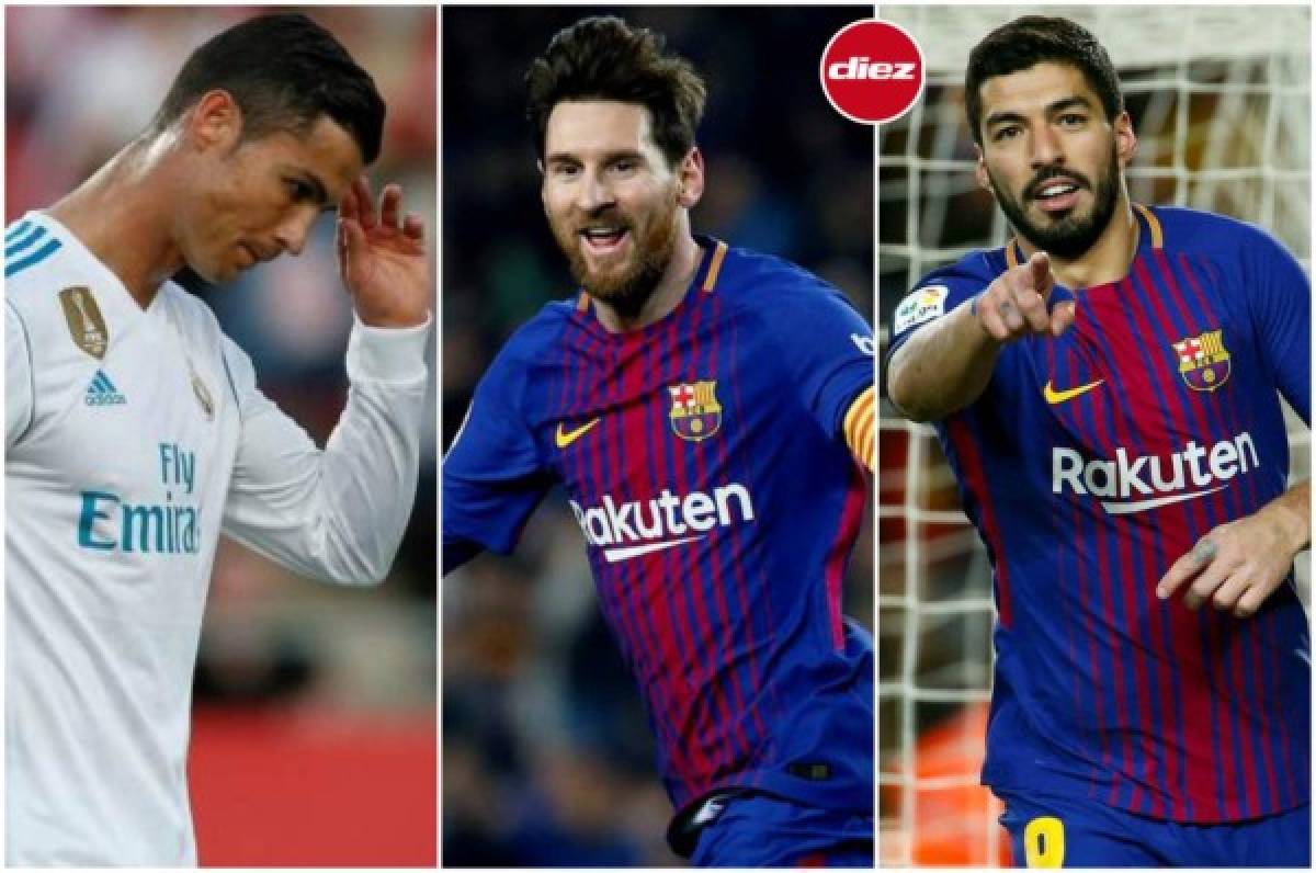 Tabla de goleadores: Messi y Suárez miran por el retrovisor a Cristiano Ronaldo