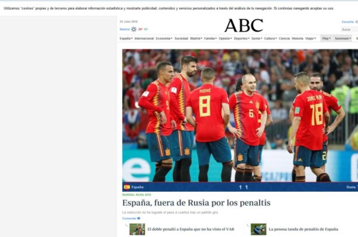 Prensa española e internacional ataca a España por eliminación en Rusia