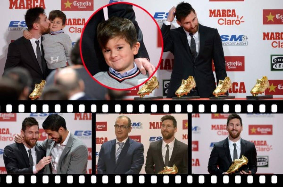 FOTOS: El hijo de Messi es protagonista en la entrega de la Bota de Oro