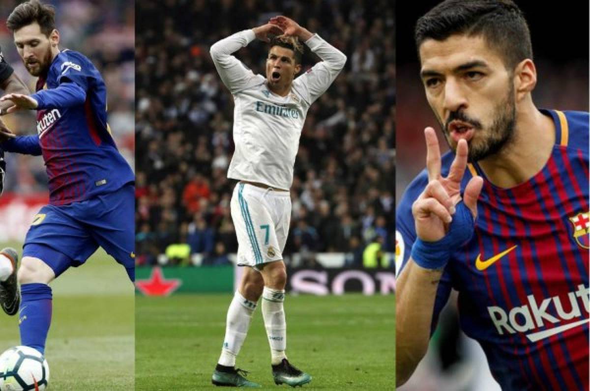 Tabla de goleadores: Luis Suárez alcanza a CR7 y Messi se va en blanco