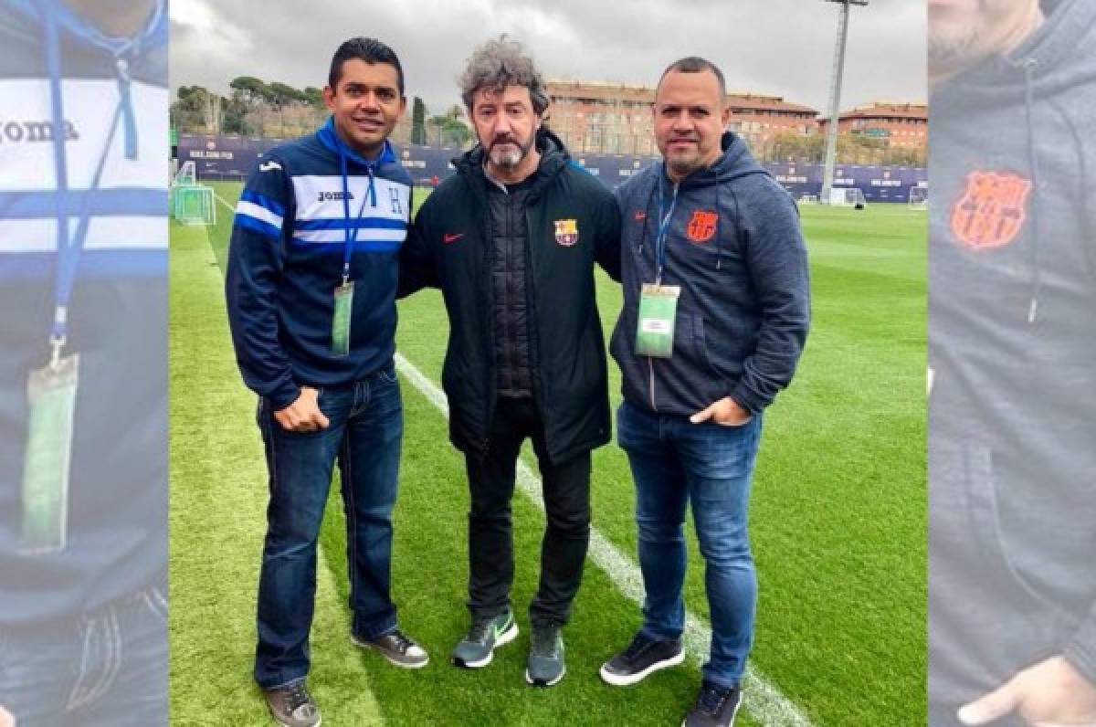 Amado Guevara asiste a ver entrenamientos del Barcelona en al Ciutat Sportiva