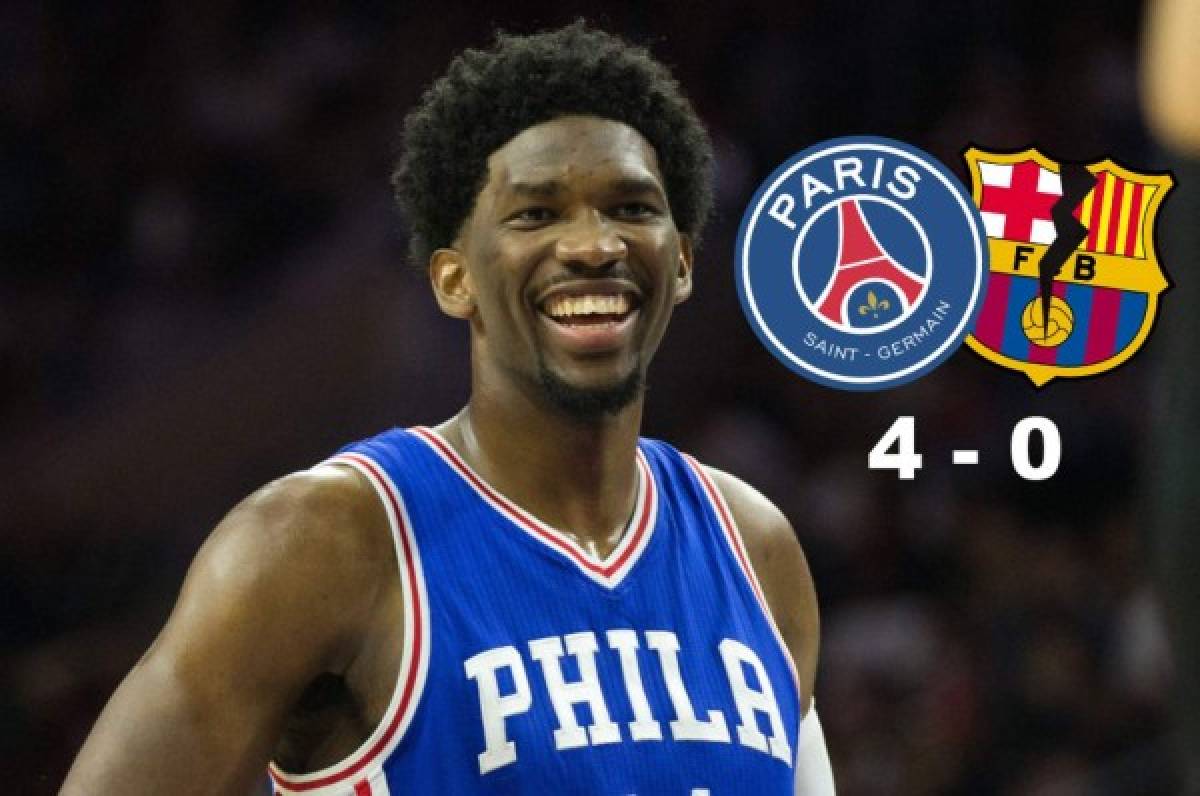 Basquetbolista Joel Embiid se mofa de la derrrota del Barcelona