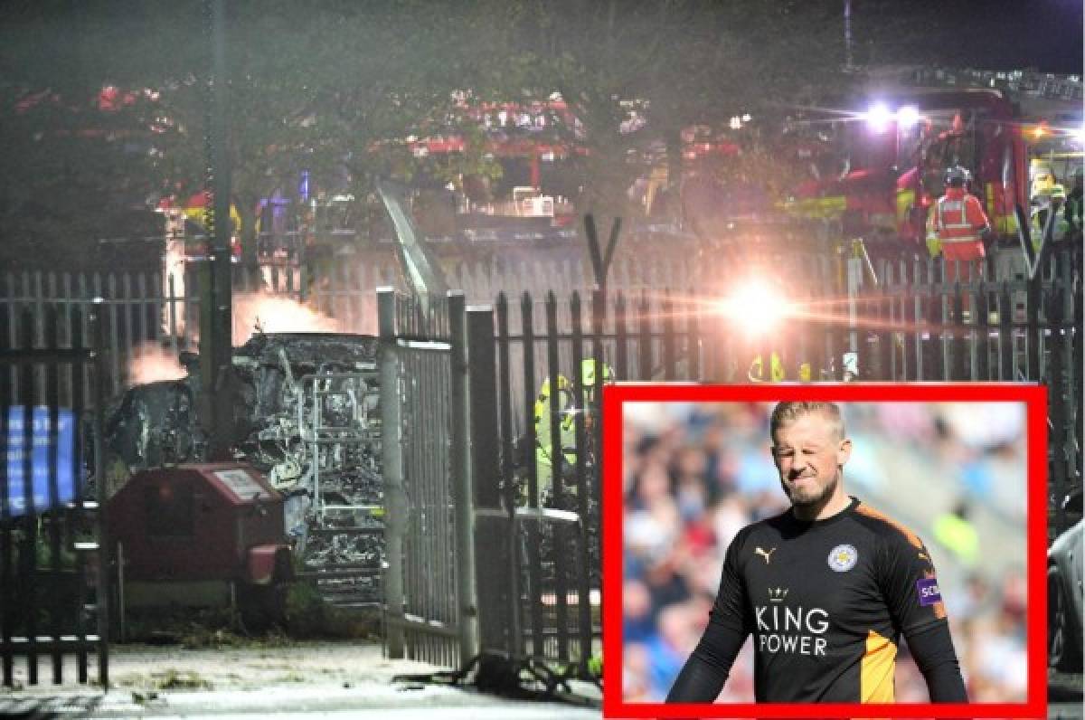 El drama de Kasper Schmeichel al ver incendiado el helicóptero del presidente del Leicester