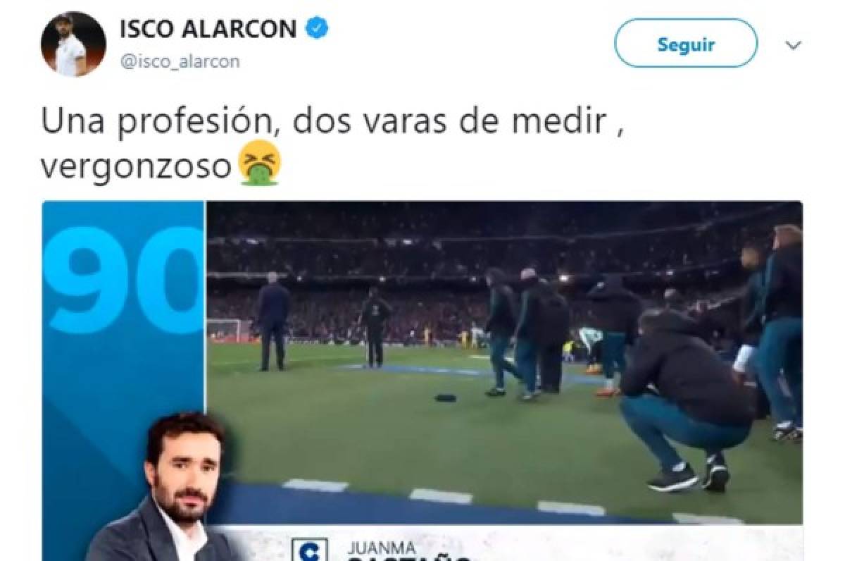 Isco arremete contra periodista en Twitter por ataque al Real Madrid