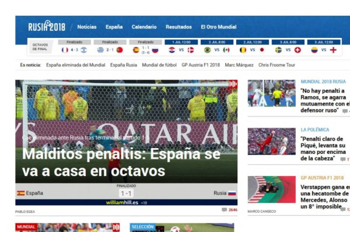 Prensa española e internacional ataca a España por eliminación en Rusia