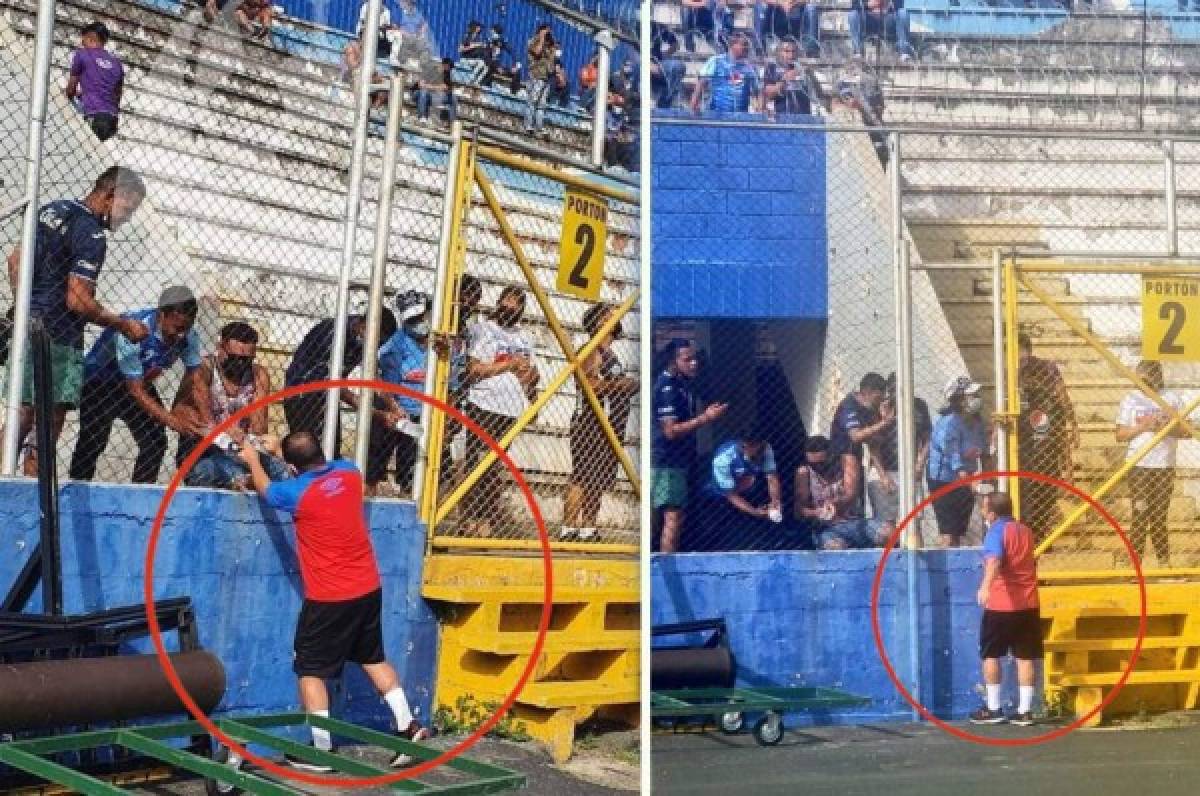 ¡Enorme! El admirable gesto del utilero del Olimpia a los aficionados del Motagua en el Nacional