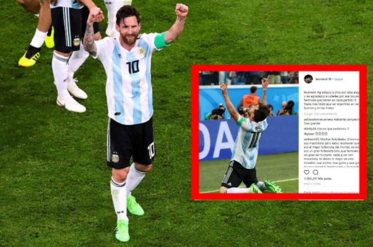 Messi se desahoga en redes sociales tras la clasificación de Argentina a octavos del Mundial