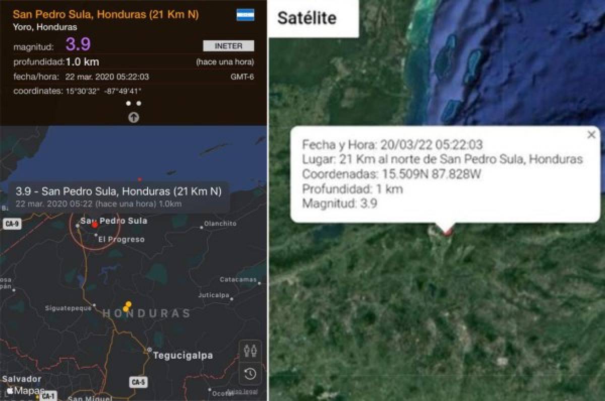 Sismo levanta este domingo a pobladores de la zona norte en Honduras