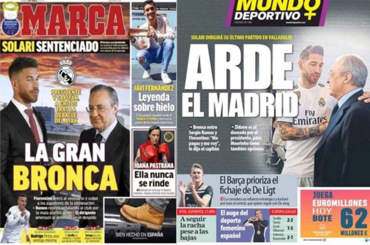 Las portadas por el mundo sobre la crisis blanca: 'Arde el Madrid'