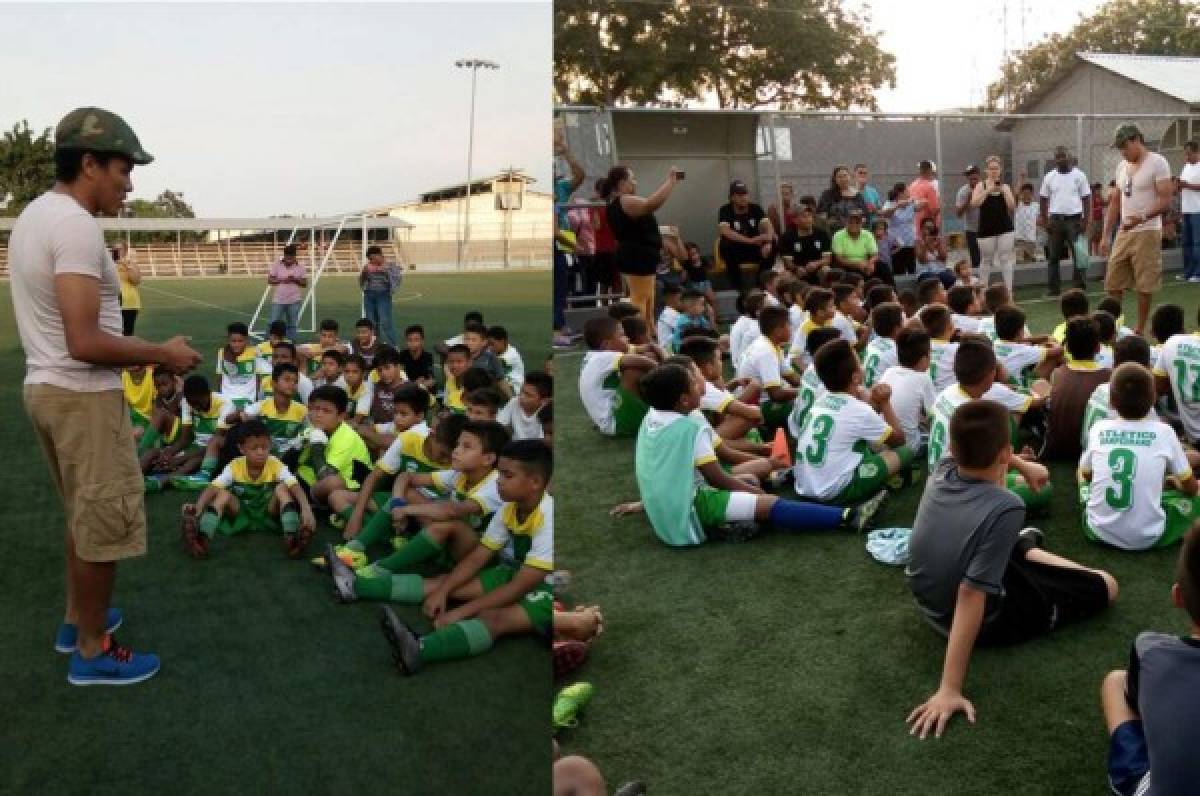 'Rambo' de León comparte con los niños de la colonia La Pradera