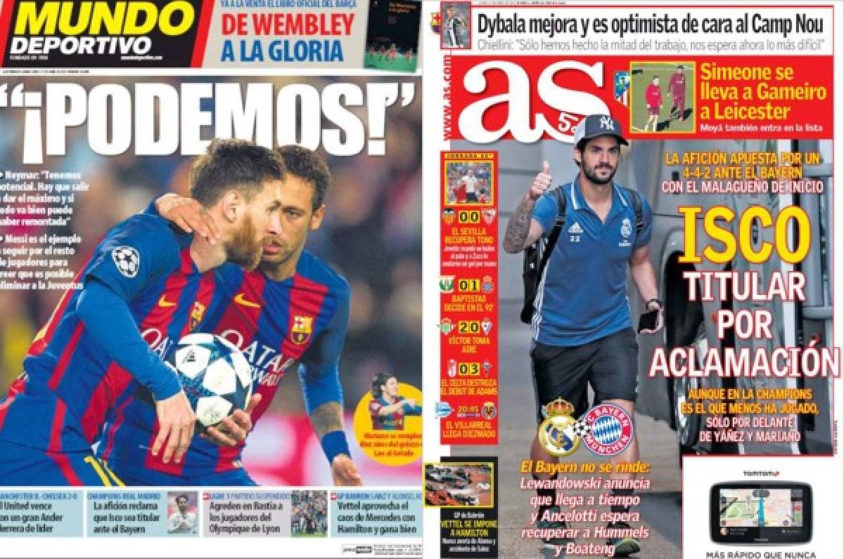 Barcelona cree en la remontada; el madridismo quiere a Isco de titular contra el Bayern