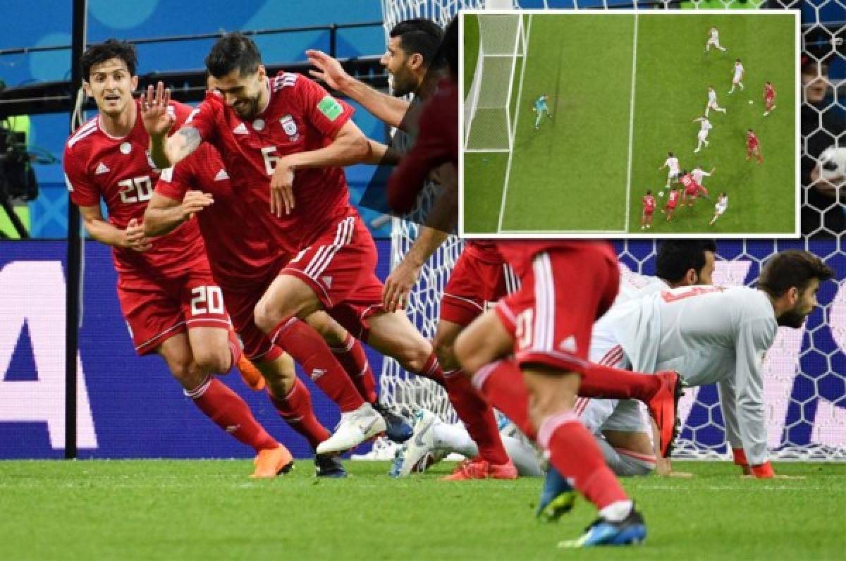 Irán celebra gol ante España y el VAR lo invalida por posición adelantada