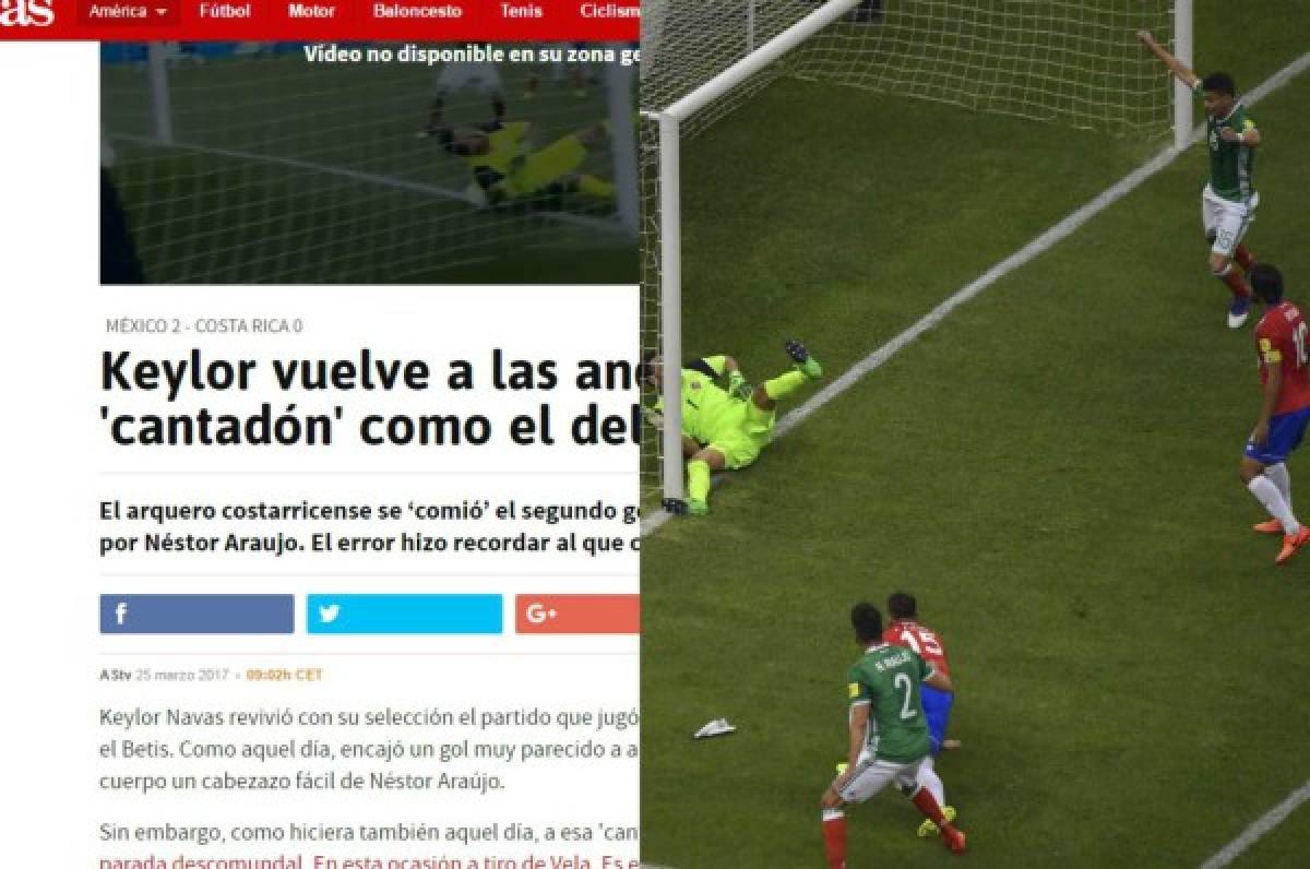 Diario Marca y AS no perdonan a Keylor Navas tras su error ante México