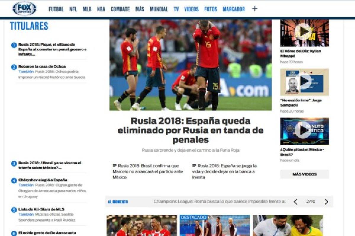 Prensa española e internacional ataca a España por eliminación en Rusia