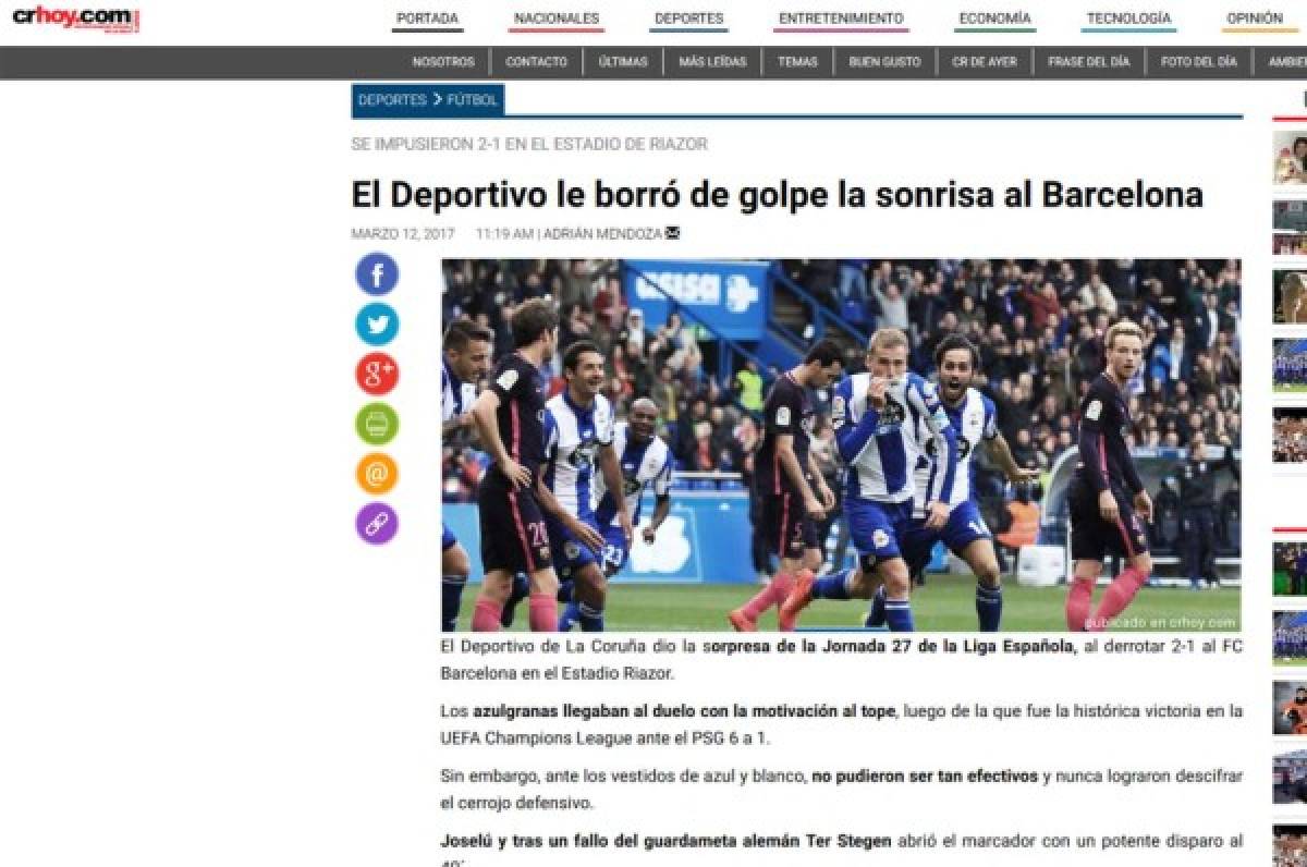 Prensa internacional critica al Barcelona, que pasó de lo sublime a lo ridículo