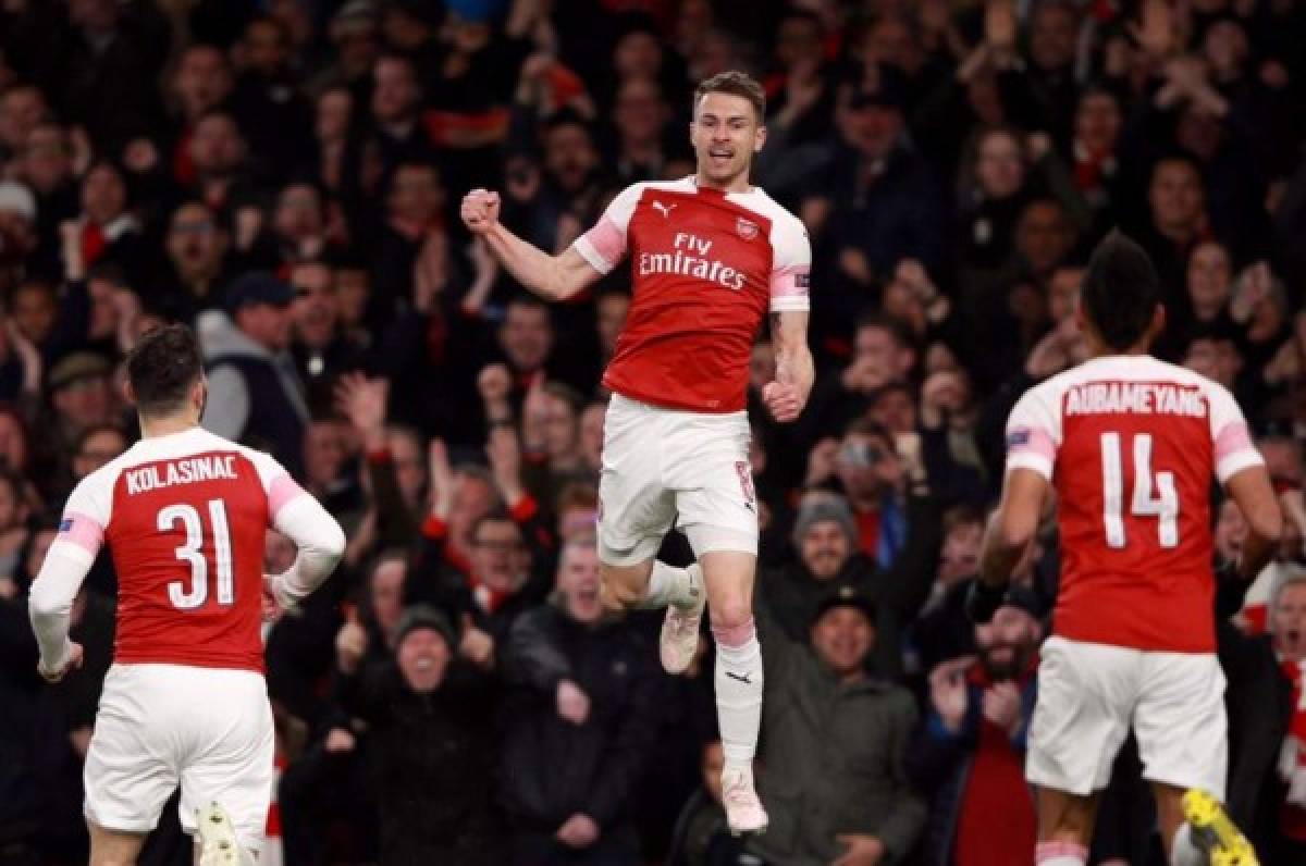 Aaron Ramsey marcó el primer gol del Arsenal ante el Napoli. FOTOS: AFP