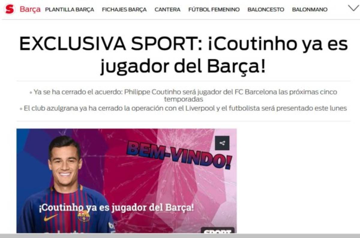 FICHADO: La prensa mundial se rinde al fichaje de Coutinho por el Barca