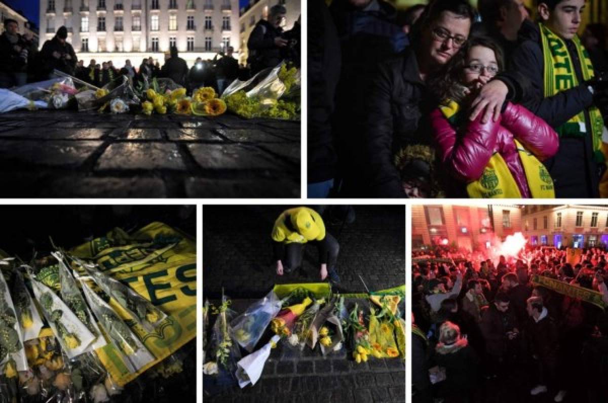 Llanto y oraciones: Conmovedor homenaje a Emiliano Sala por parte de los hinchas del Nantes