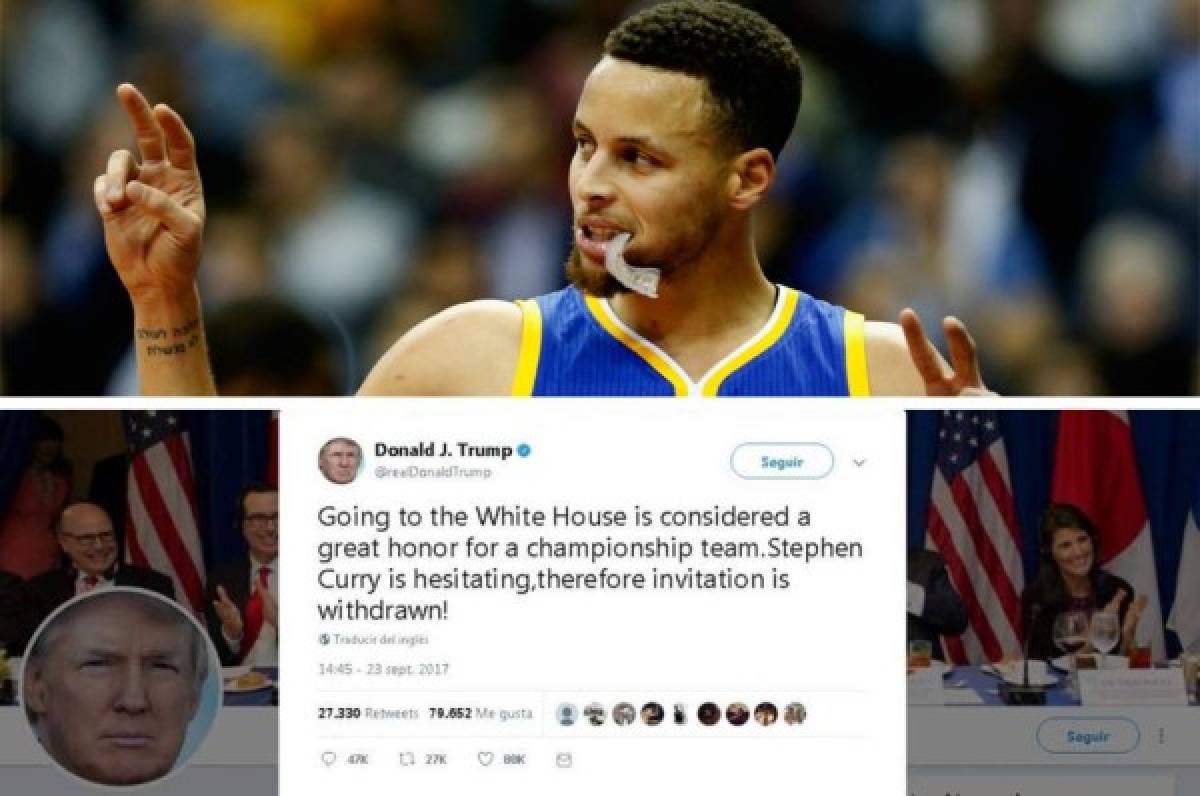 Donald Trump retira invitación para visitar la Casa Blanca a Stephen Curry