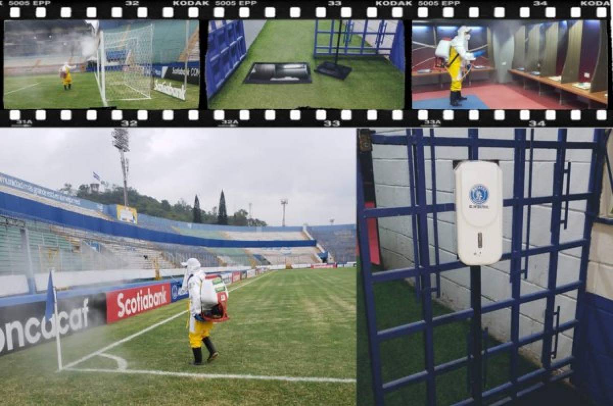 ¡Sanitización y operativos! Las imágenes previo al Motagua-Comunicaciones por Liga Concacaf