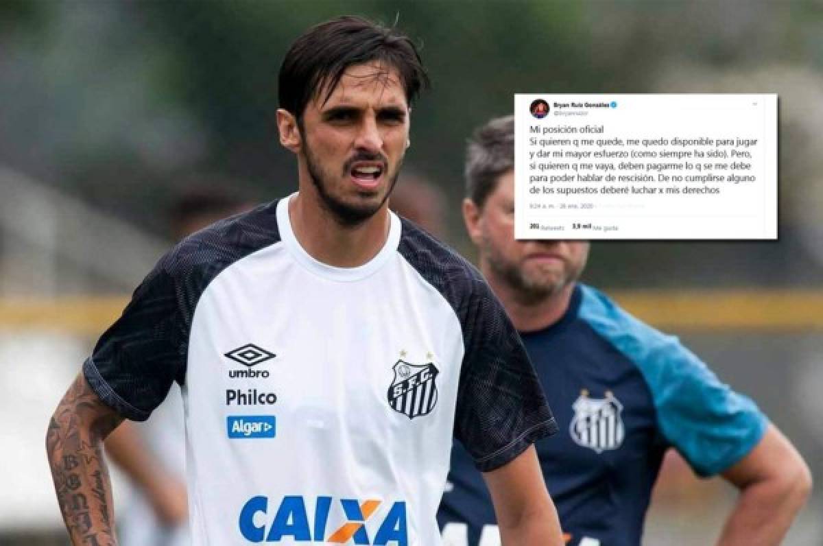 Bryan Ruiz al Santos: 'Si quieren que me vaya, deben pagarme lo que se me debe'