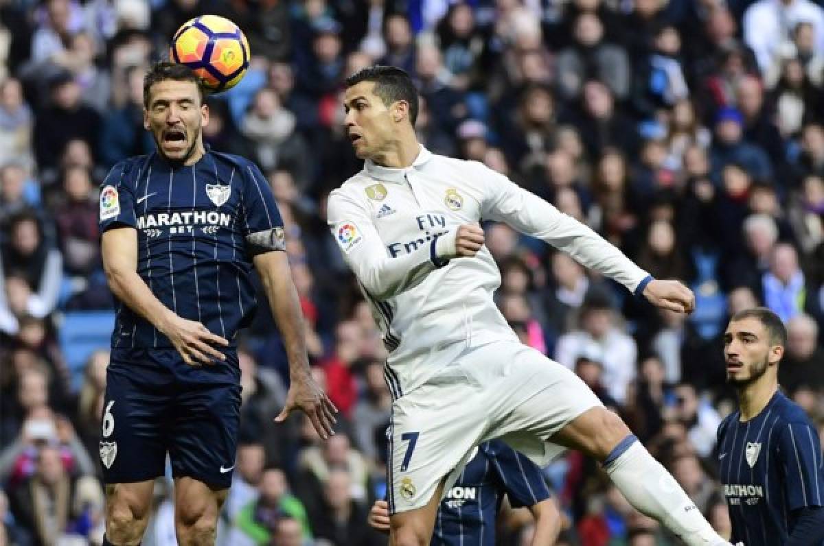 Cristiano Ronaldo y su frustración en el partido ante Málaga.