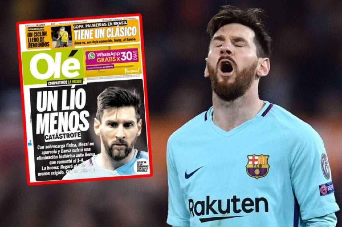 La prensa argentina 'festeja' la eliminación del Barcelona en Champions