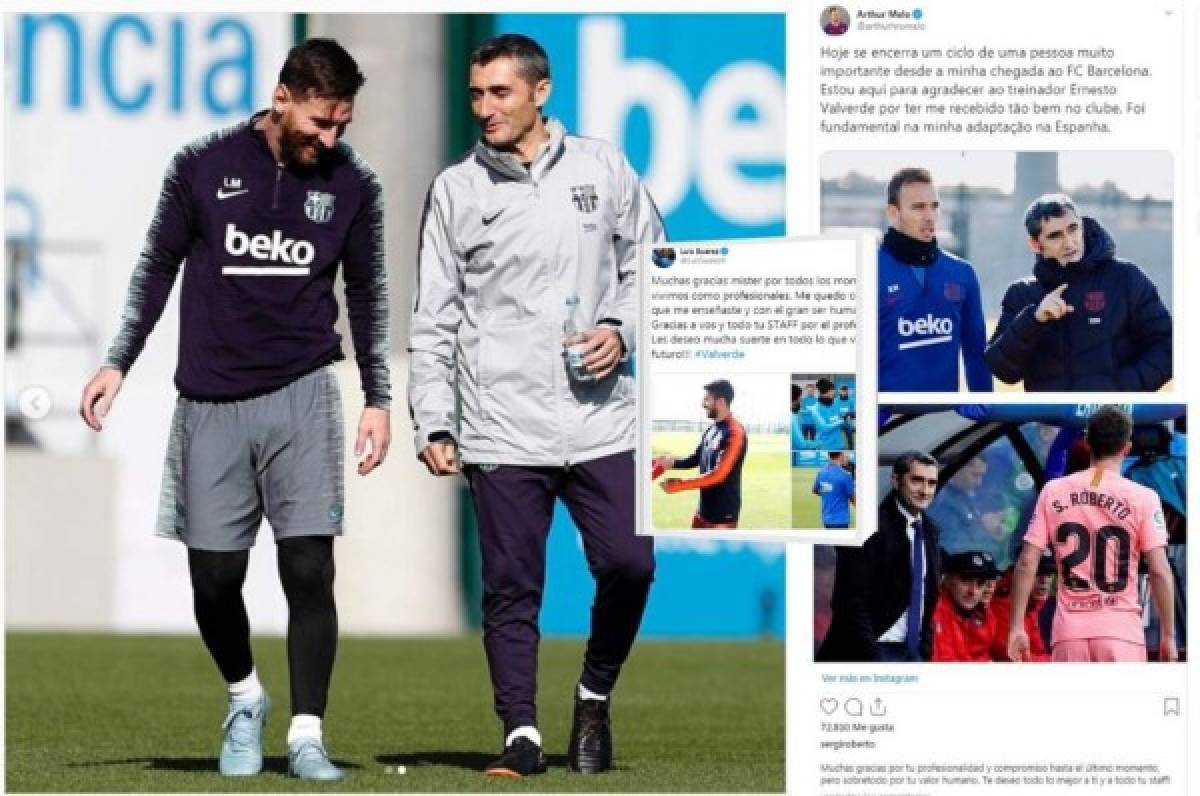 Los cracks del Barcelona que se despidieron de Valverde en redes; a dos jugadores 'les gustó' su salida