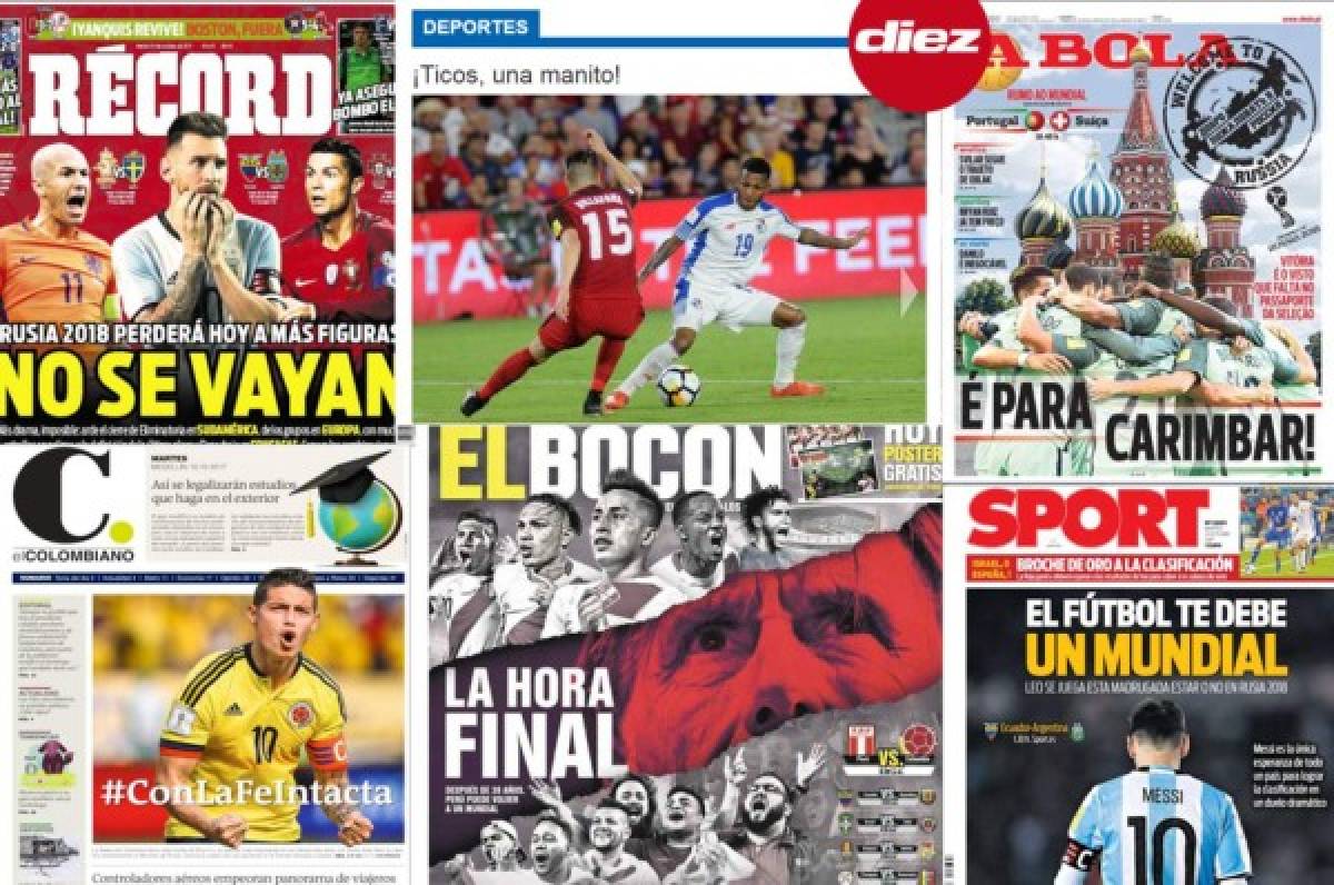 Así amanecieron las portadas en la última fecha para clasificar al Mundial de Rusia