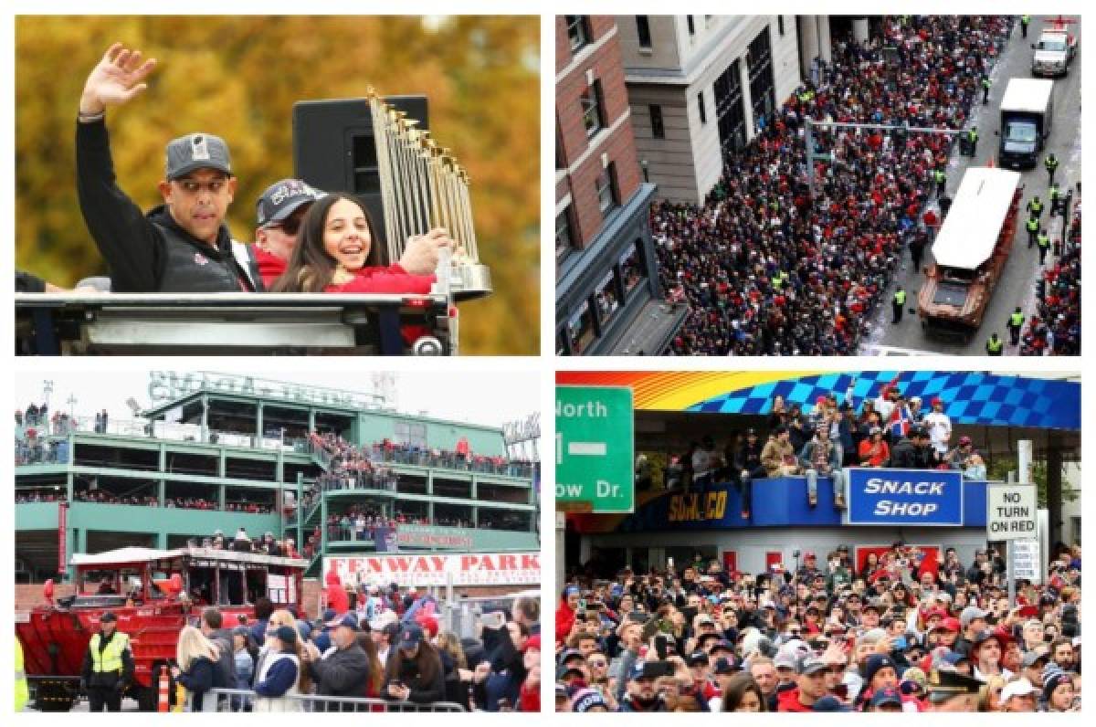 Aficionados de los Red Sox abarrotan calles de Bostón para celebrar la Serie Mundial