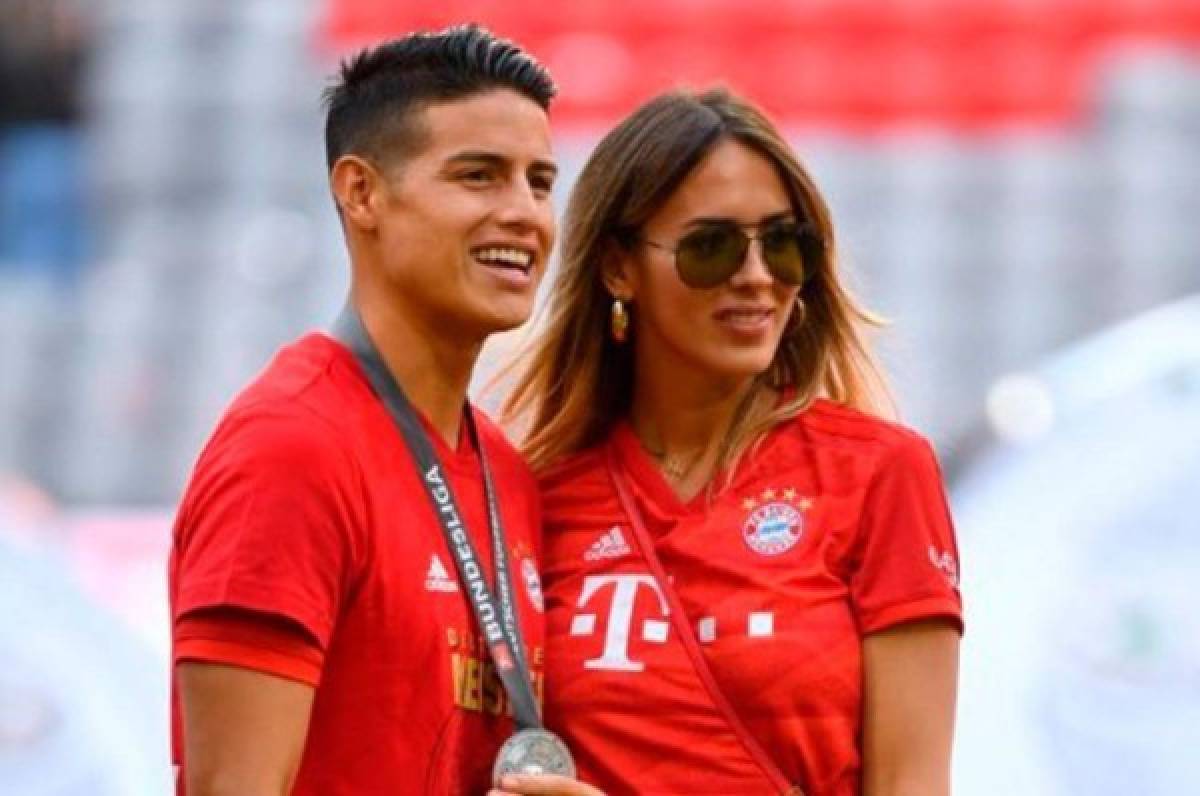 James Rodríguez y Shannon de Lima juntos en la celebración del Bayern Múnich