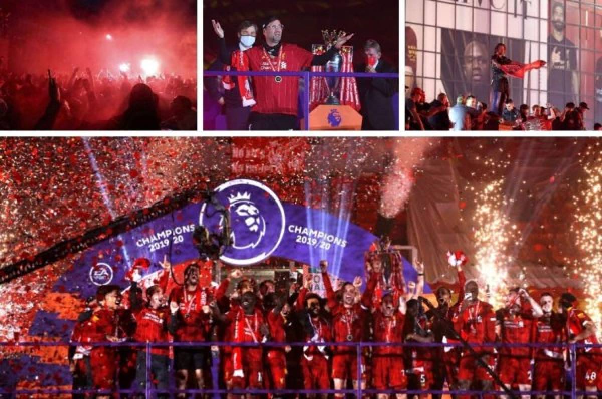 ¡Locura total! El espectacular festejo del Liverpool tras recibir el trofeo de la Premier League