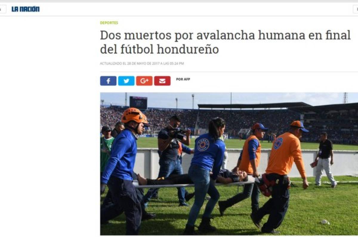 ¡TRISTEZA! La prensa mundial hace eco de la tragedia en la final de Honduras