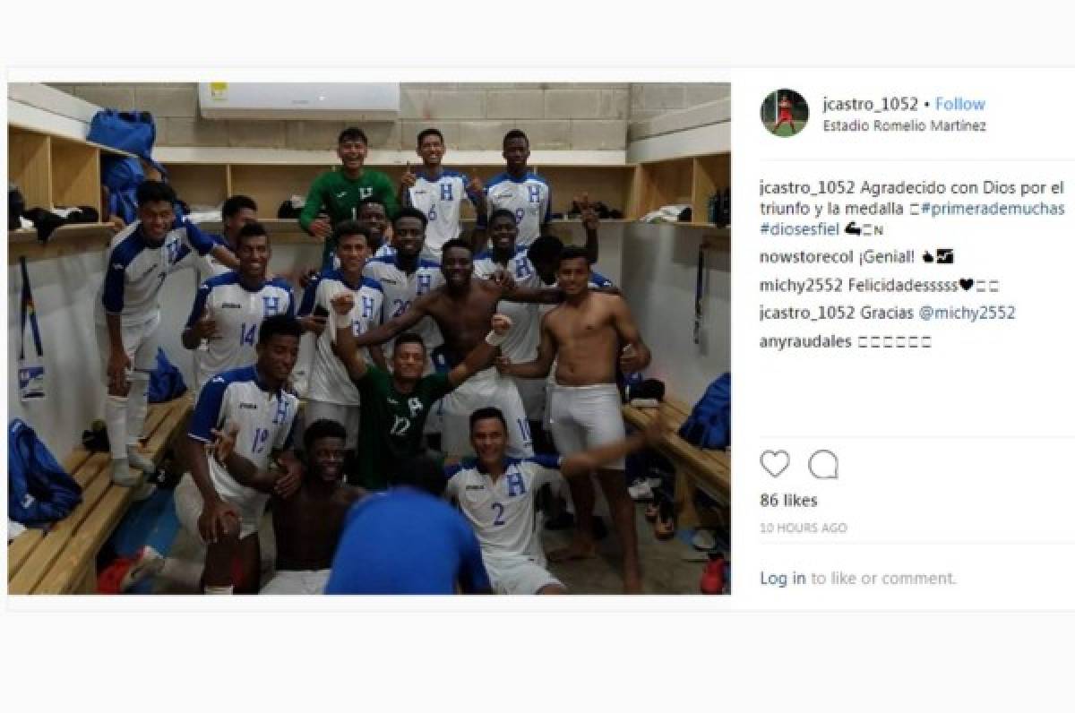 Así fue la celebración de los jugadores Sub-21 de Honduras en los Juegos Centroamericanos