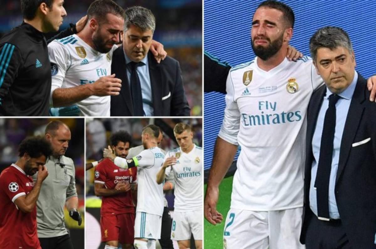 En fotos: Conmovedoras imágenes de Salah y Carvajal llorando en Kiev