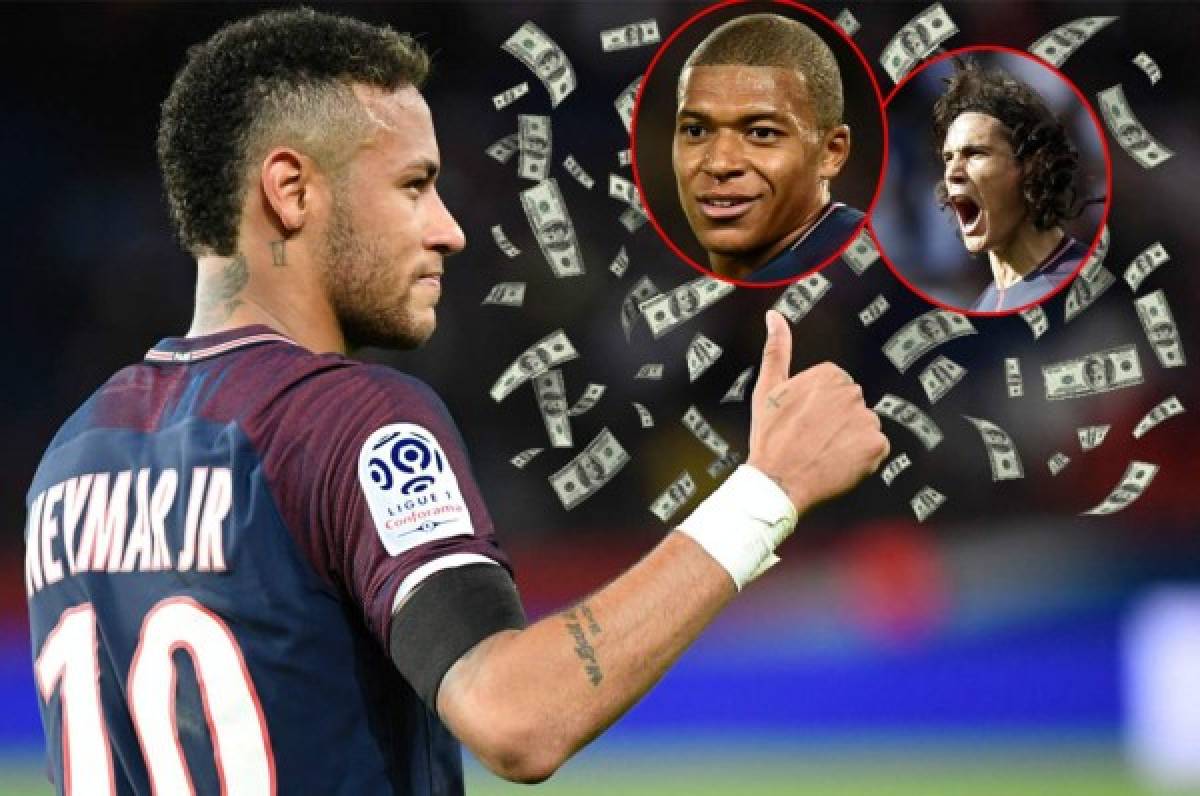 Revelado: El verdadero sueldo al mes de Neymar, Cavani y Mbappé en el PSG