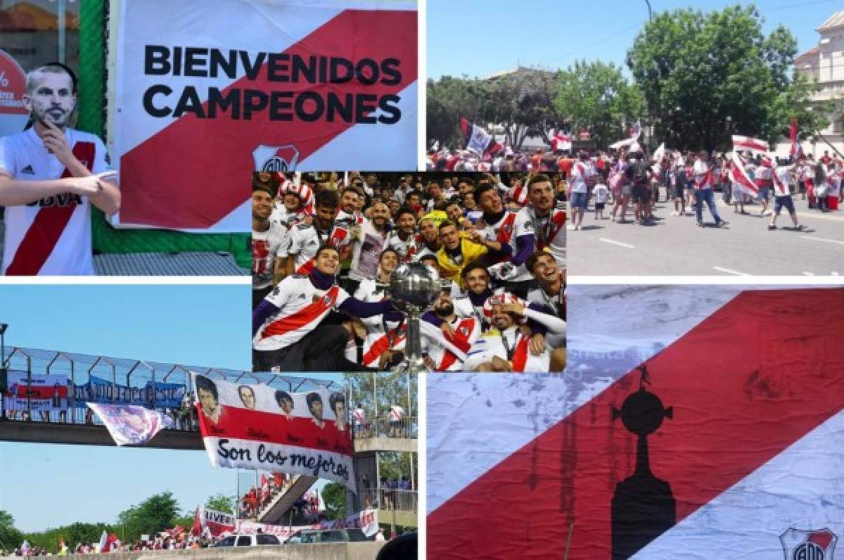 Fiesta, alegría y burlas: Así preparan los aficionados de River Plate la celebración de la Copa Libertadores.