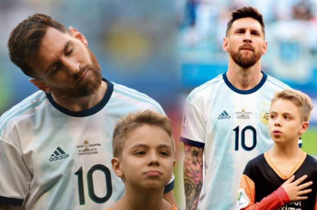 Copa América: Un niño revela lo que hace Messi durante el himno de Argentina