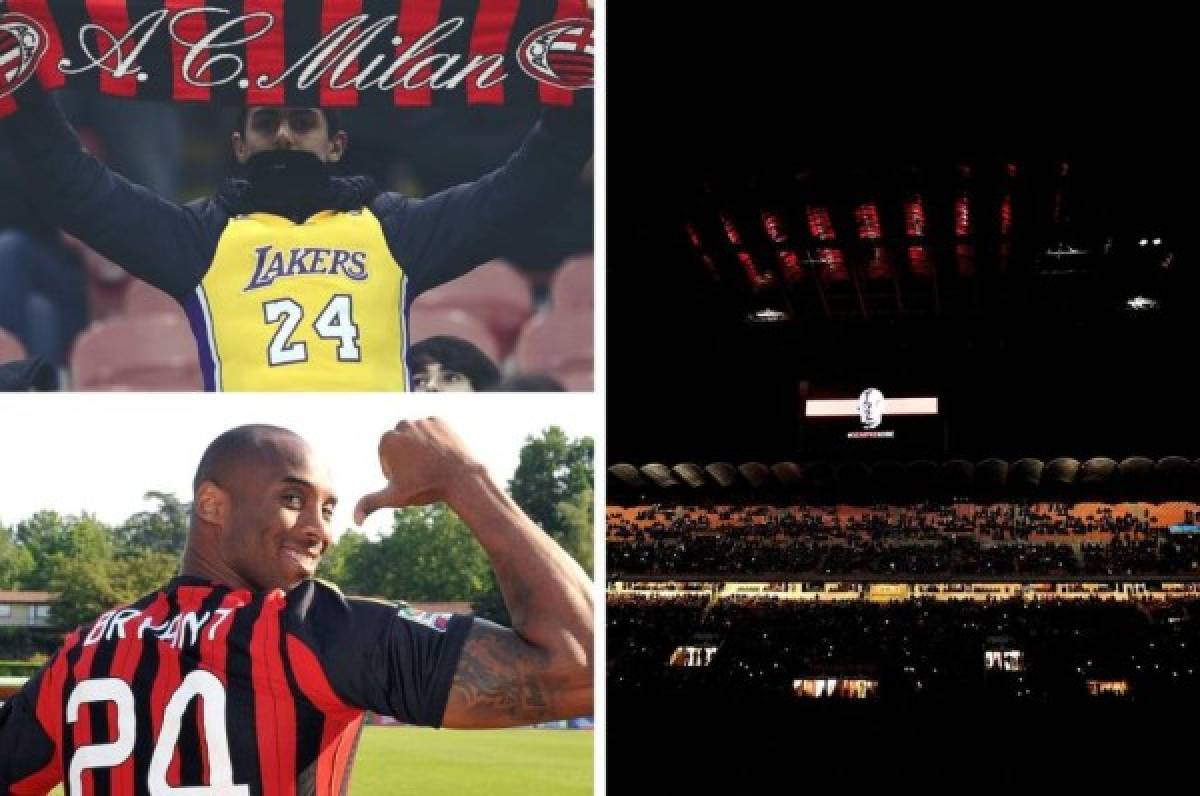 Así fue el emotivo homenaje que le hizo el AC Milan a Kobe Bryant en San Siro