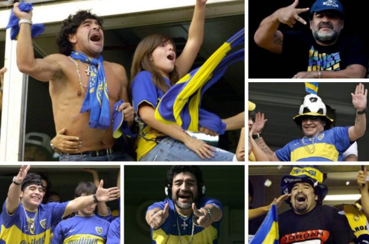 ¡Un hincha más! Las mejores fotos de Diego Maradona apoyando a Boca Juniors