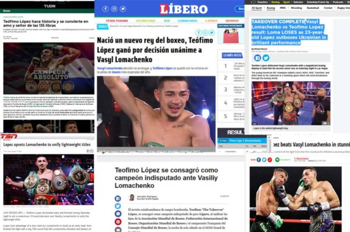 'Nació un nuevo rey': Lo que dice la prensa tras triunfo de Teófimo López sobre Lomachenko