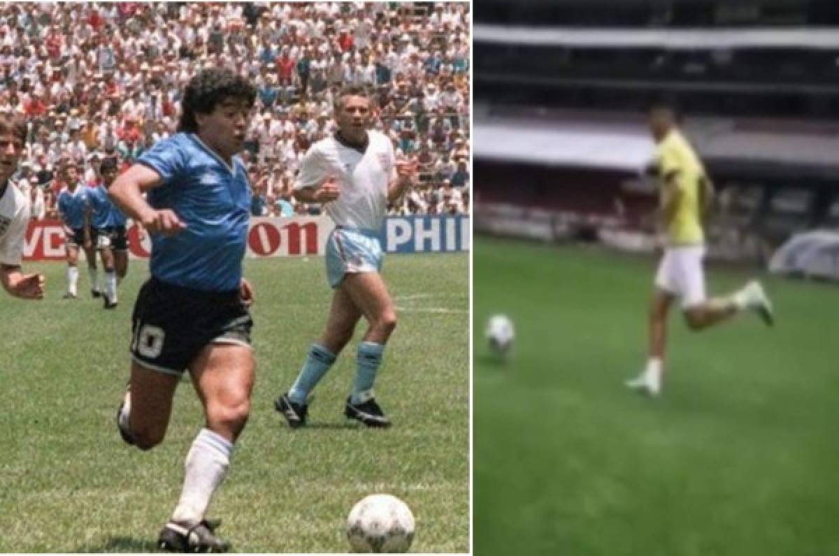 Un emocionado Matías Garrido emula el golazo de Maradona en el Azteca después del entrenamiento de Olimpia