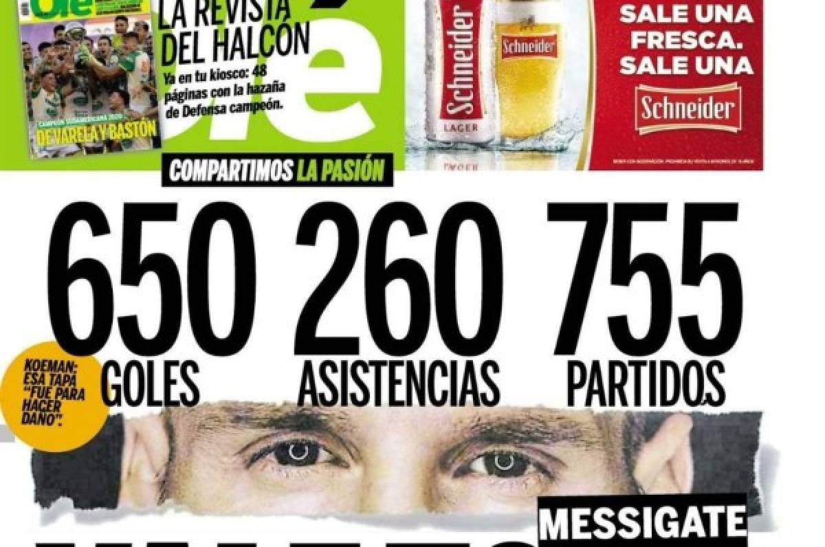La genial respuesta de Diario Olé a la portada de El Mundo sobre el contrato millonario de Messi