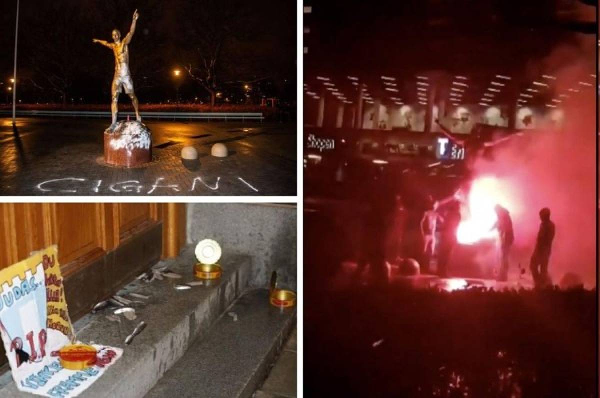 Zlatan Ibrahimovic se hace dueño de un club y los hinchas del Malmo destrozan su casa y queman su estatua