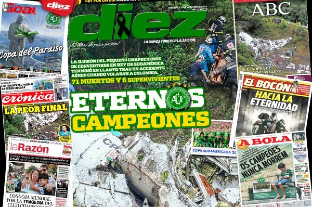 PORTADAS: ¡El mundo llora la tragedia aérea del Chapecoense!