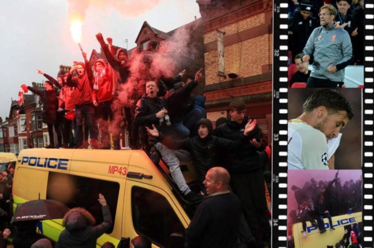 No se vio en TV: La fiesta roja sobre las camionetas de la policía y las caras 'largas' de la Roma
