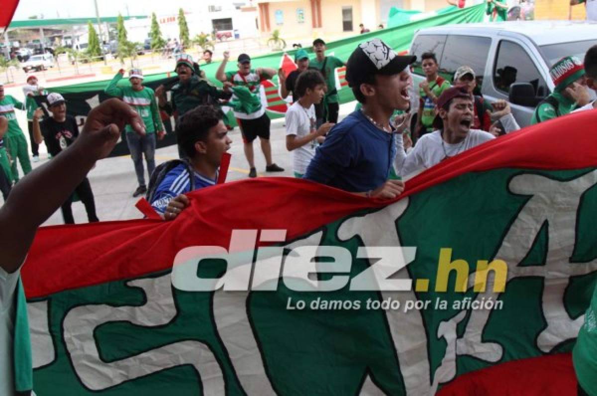 La afición del Marathón se hace sentir en Olancho.