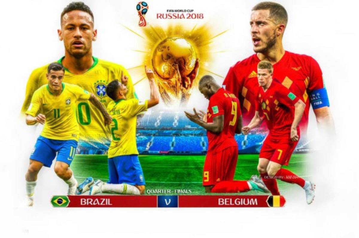 Brasil y Bélgica juegan este viernes por los cuartos de final del Mundial de Rusia 2018.
