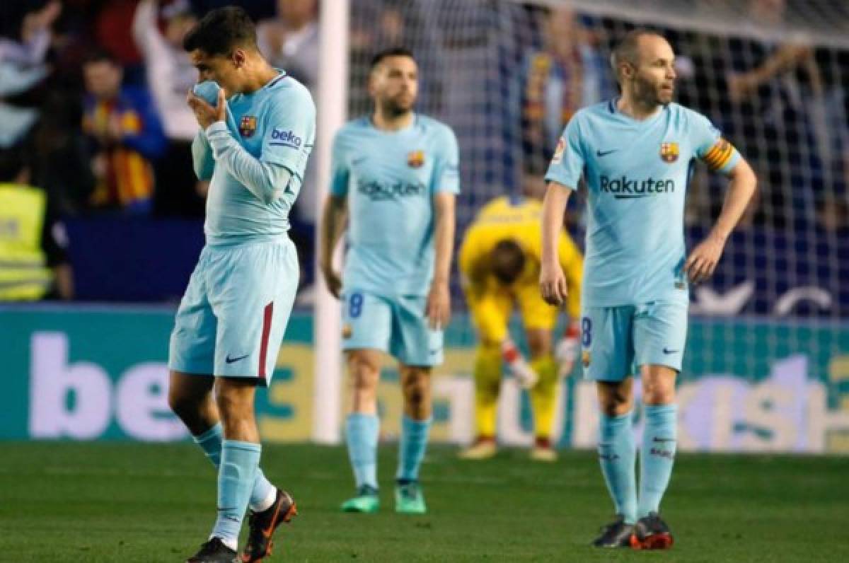 Levante sorprende y acaba con el invicto del Barcelona en la Liga de España